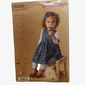 Simplicity D0859 Baby Gear Sewing Pattern XXS to L Dress Top Leggings New Uncut
